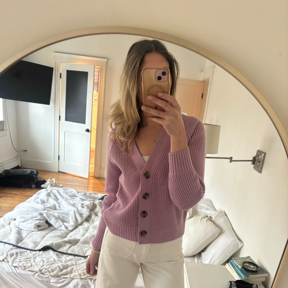 Old Navy XS Lilac Cotton Button Up Cardigan Sweater